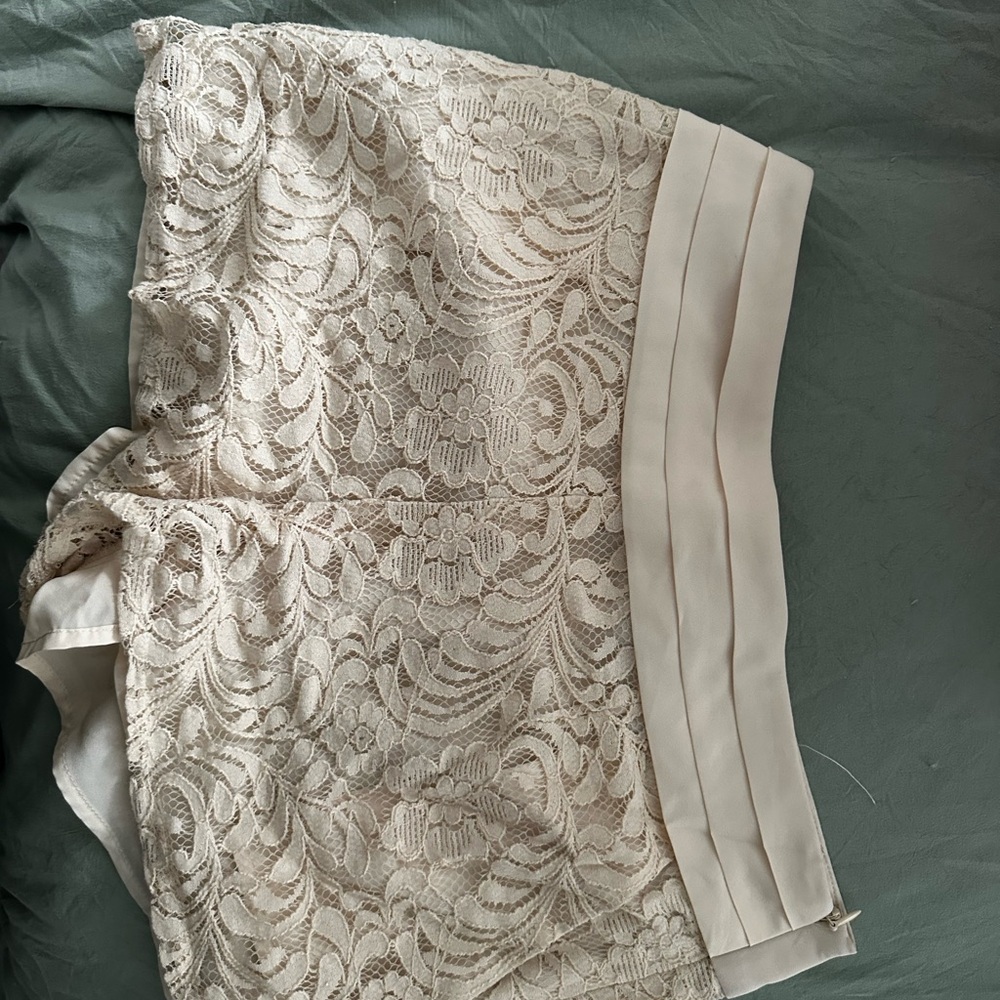 Forever 21 Cream Lace Shorts